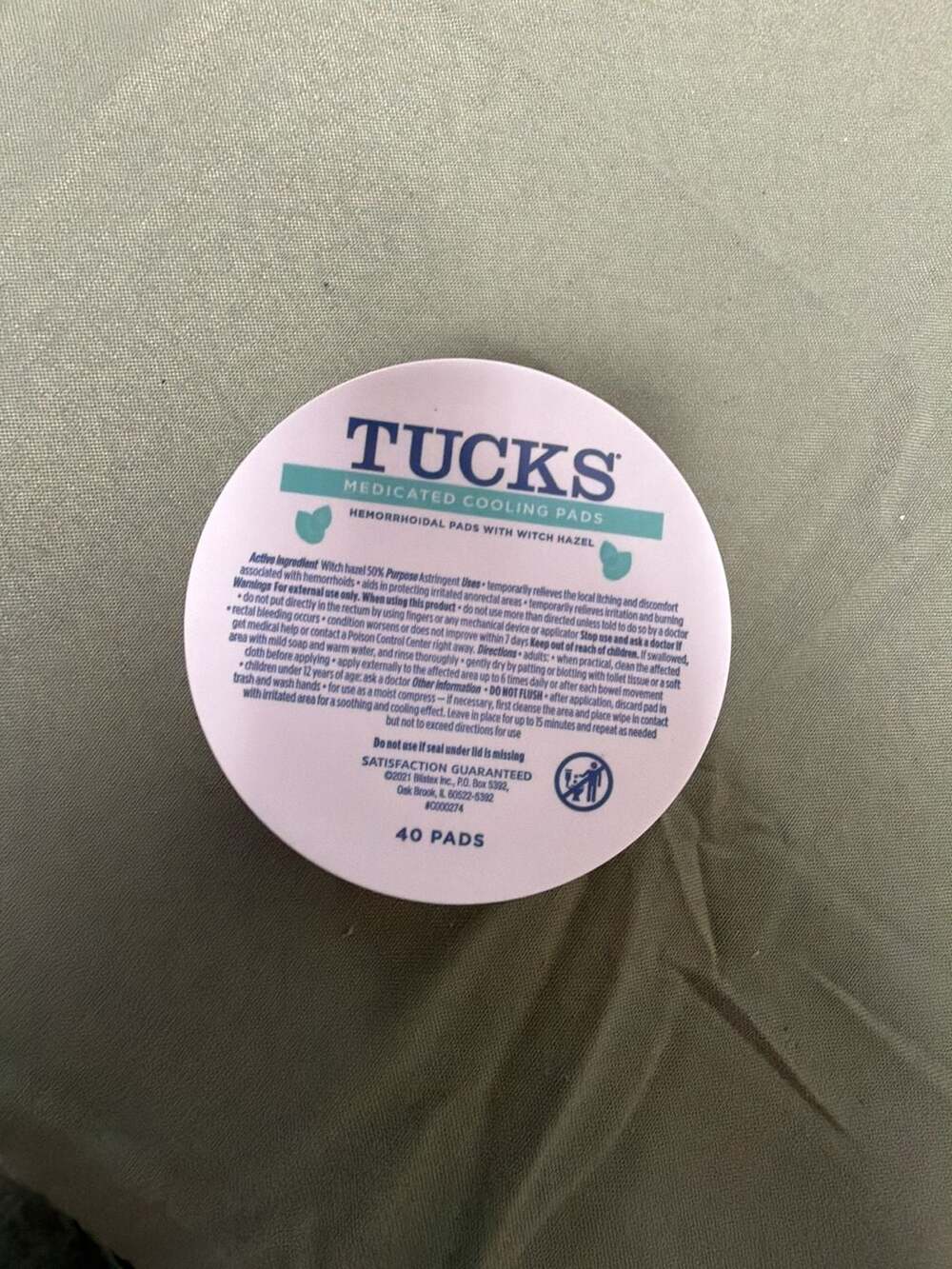 Tucks Medicated Cooling Pads with Witch Hazel, 40 Pads